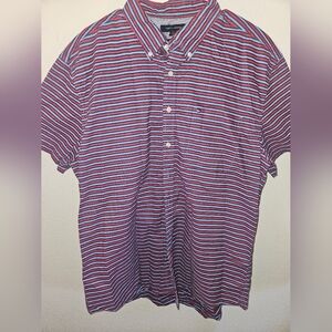 Tommy Hilfiger Mens Short Sleeve Button Up Striped Shirt Size XXL